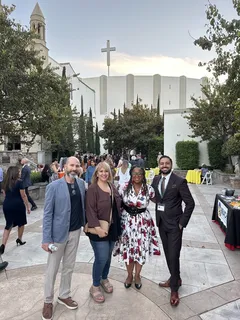 Melina Sardar with community members at an event